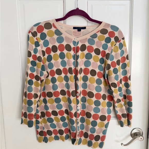 Boden Polka Dot Pastel Spring Cardigan Sweater Size UK 18 US 14 M/L - Picture 2 of 5